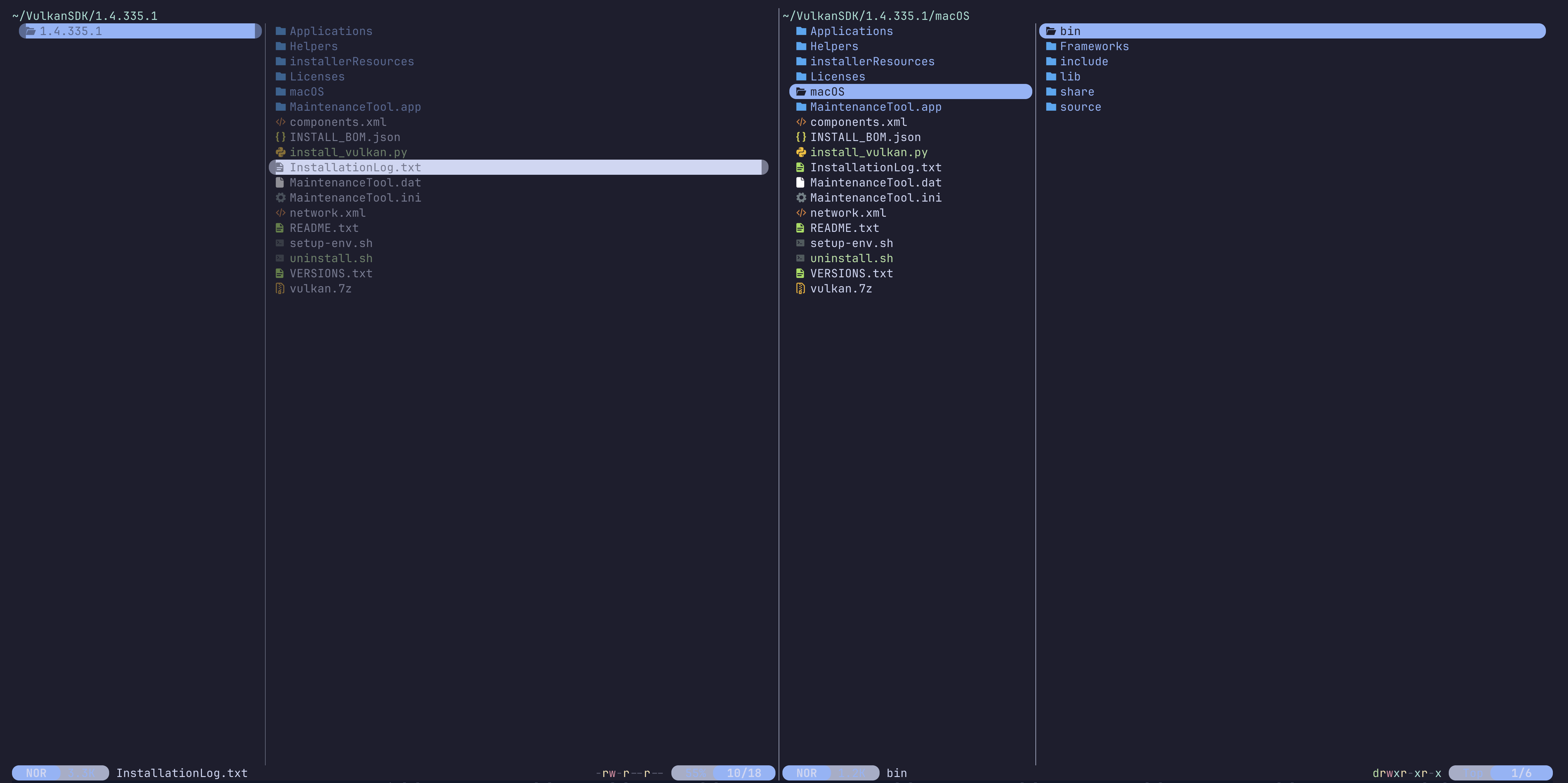 dual-yazi 双栏模式截图
